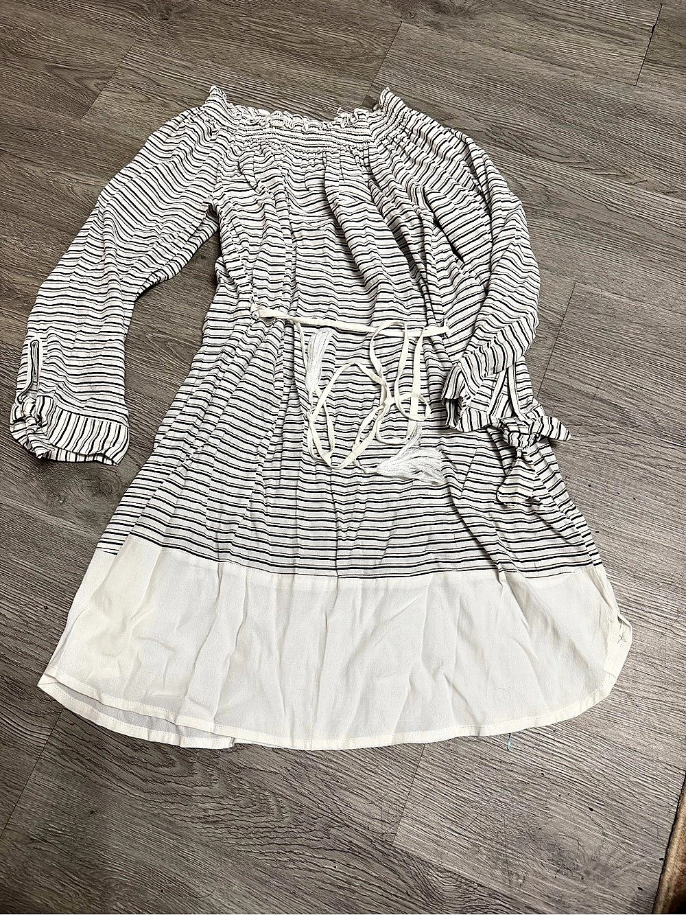 Faithfull The Brand Striped Mini Dress in White & Black